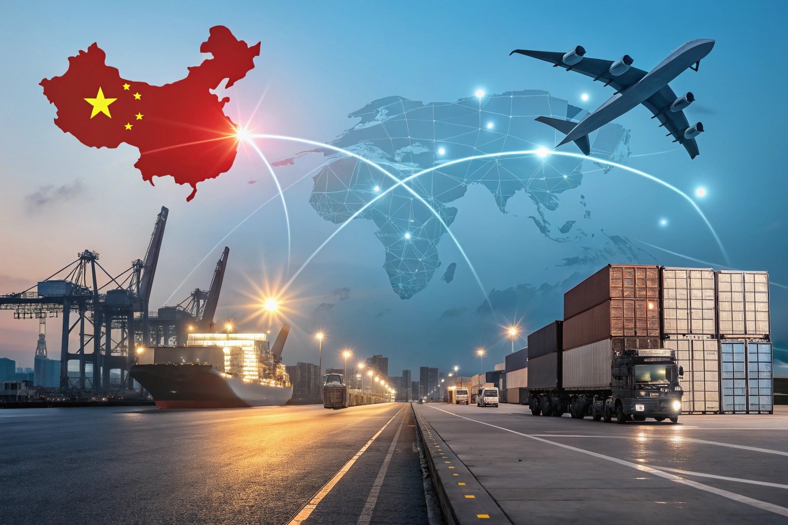 global trade network, from China to Vietnam Global trade network, logistics