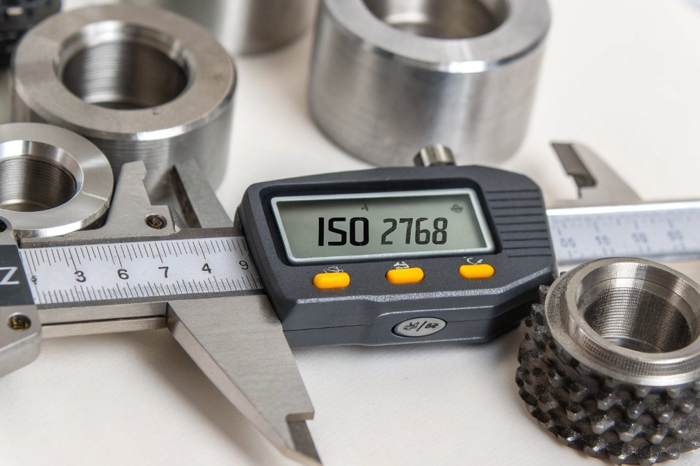 Caliper measuring metal parts for precision