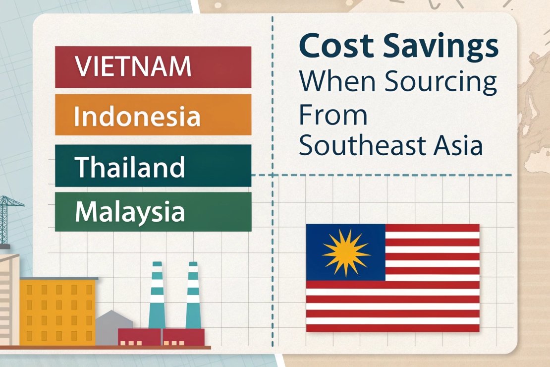 Cost savings from sourcing in Southeast Asia countries