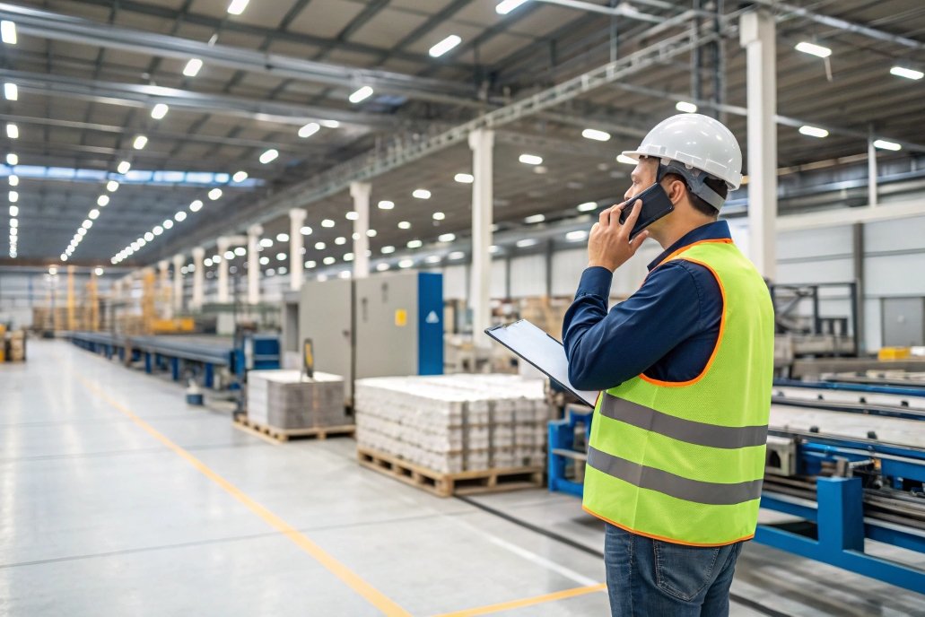 factory phone call, checking plans factory phone call, checking plans