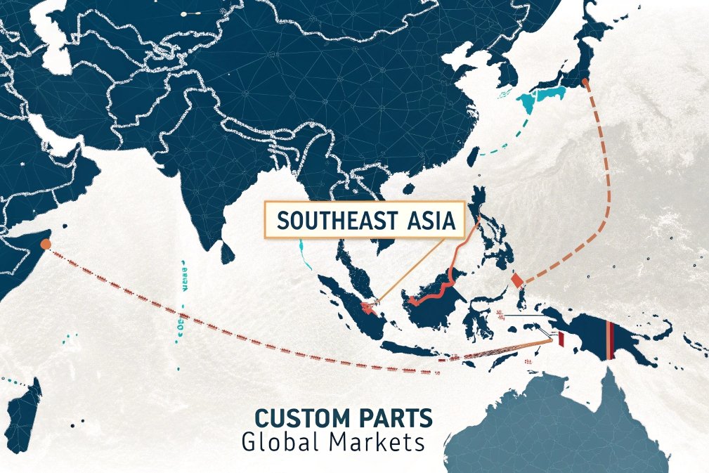 Southeast Asia custom parts for global markets map