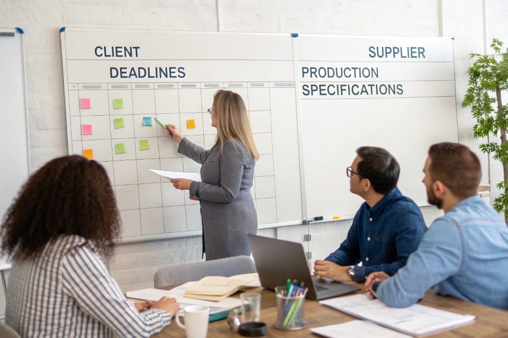 client deadlines, production specs client deadlines, supplier specifications board