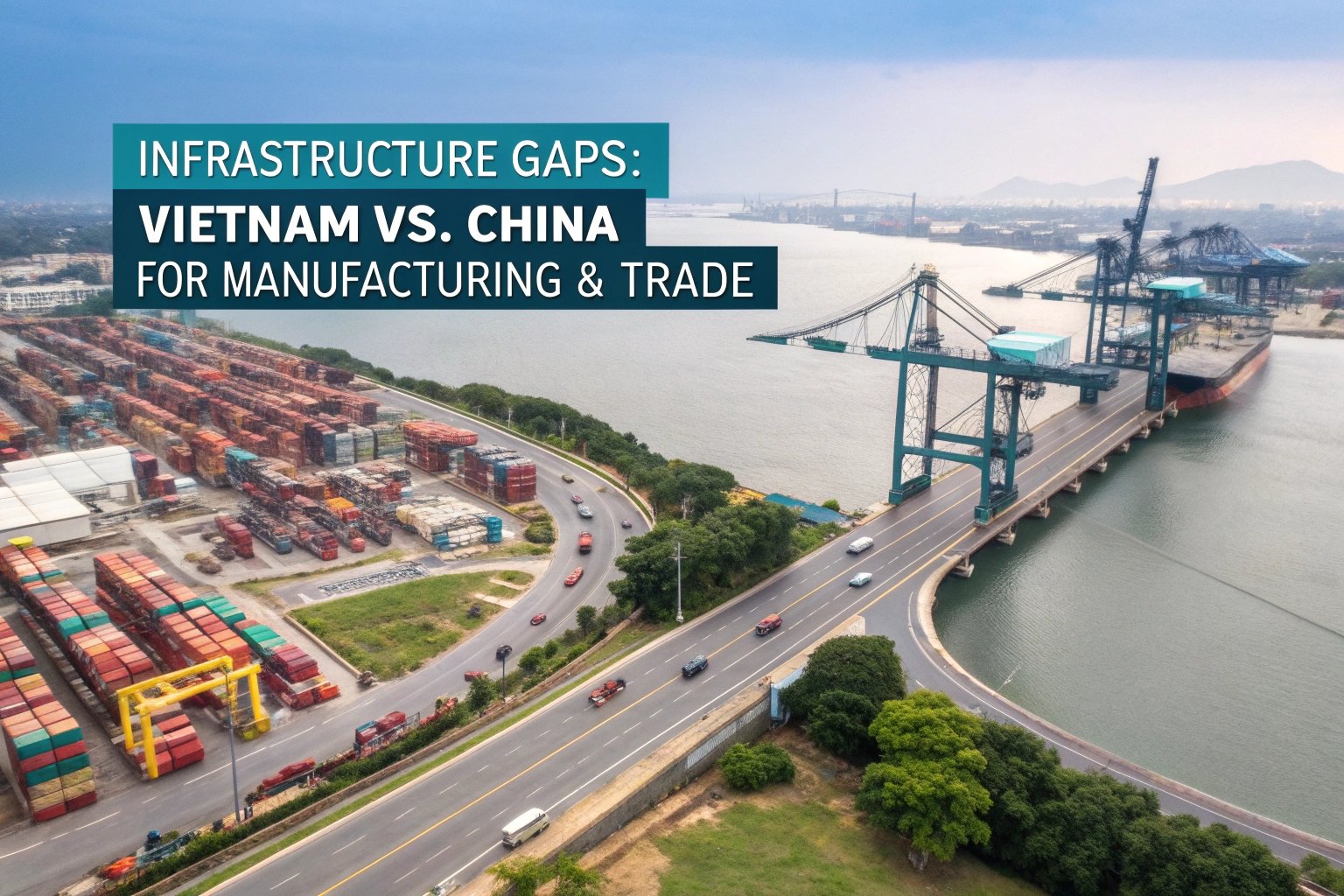 Infrastructure gap comparison between Vietnam and China, port and highway view