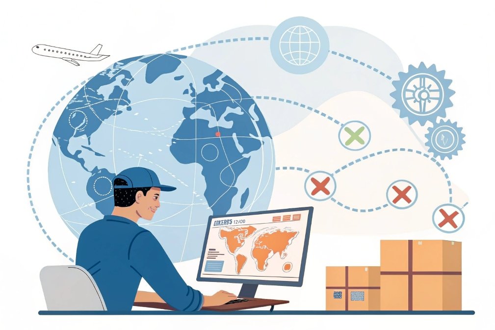 Logistics and supply chain management with global map