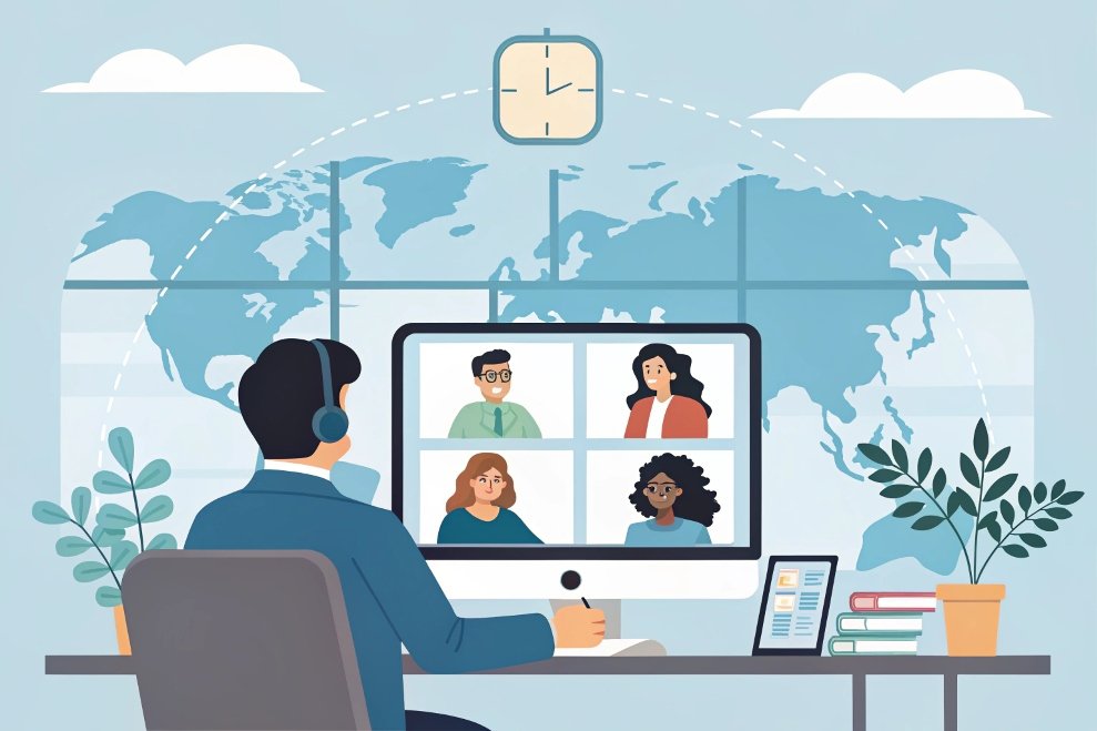 teamwork, video conference call