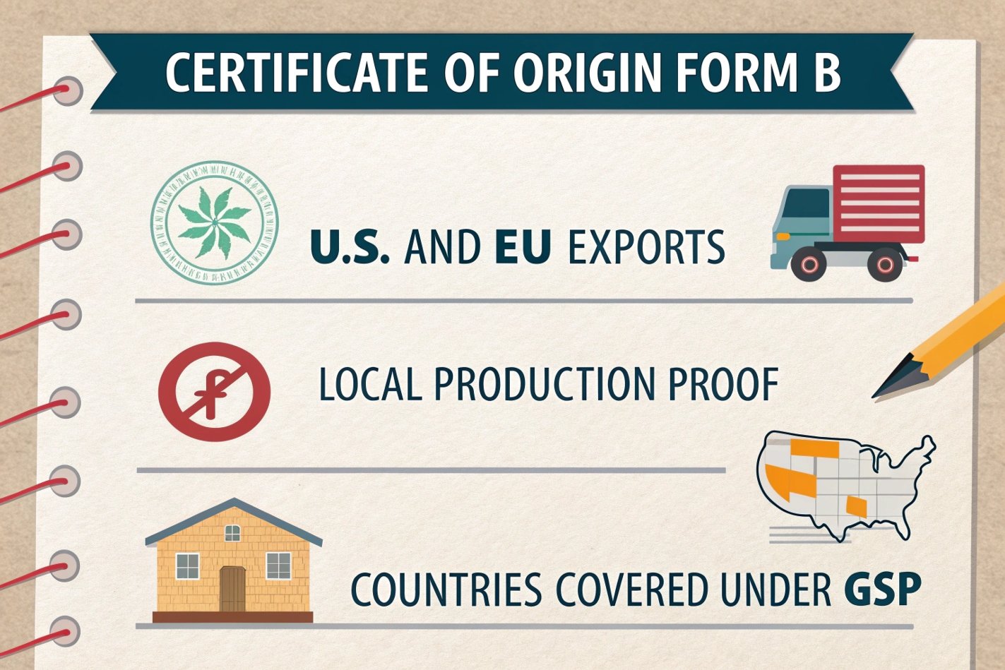 Certificate of origin for U.S. exports Certificate of Origin Form B, U.S. and EU exports