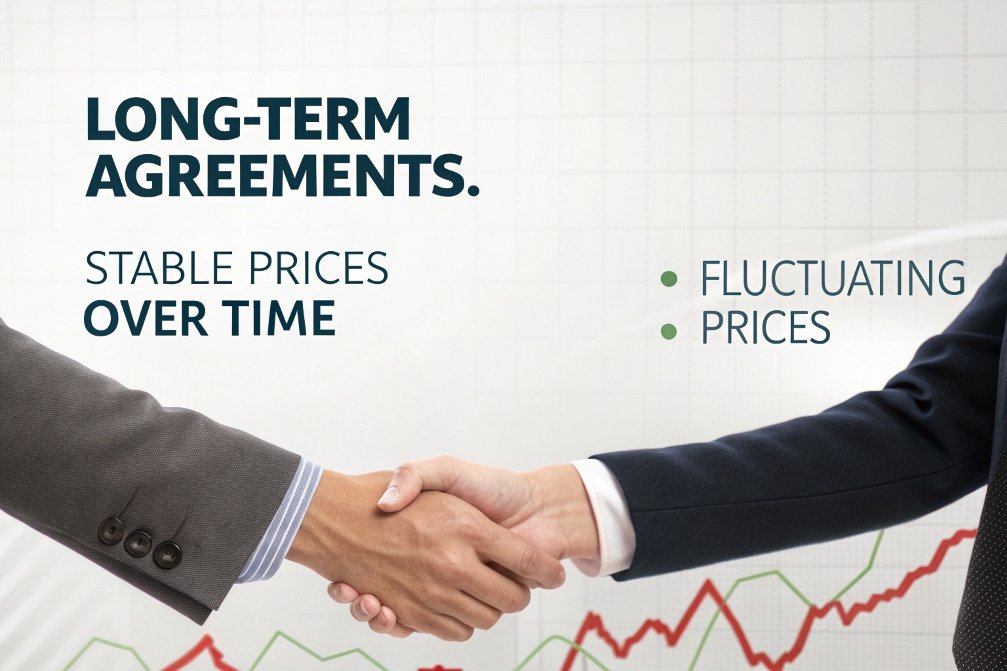 Long-term agreements and stable pricing versus fluctuating prices
