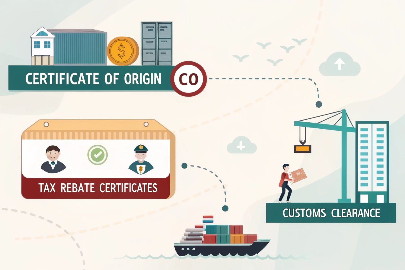 Tax rebate and customs clearance Customs clearance, tax rebate certificates, and certificate of origin