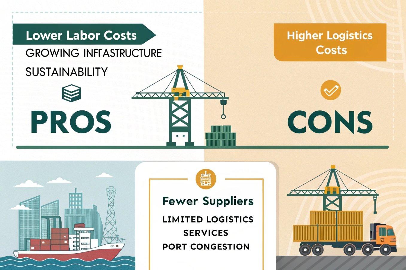 labor costs, logistics pros and cons pros and cons of lower labor costs and higher logistics costs