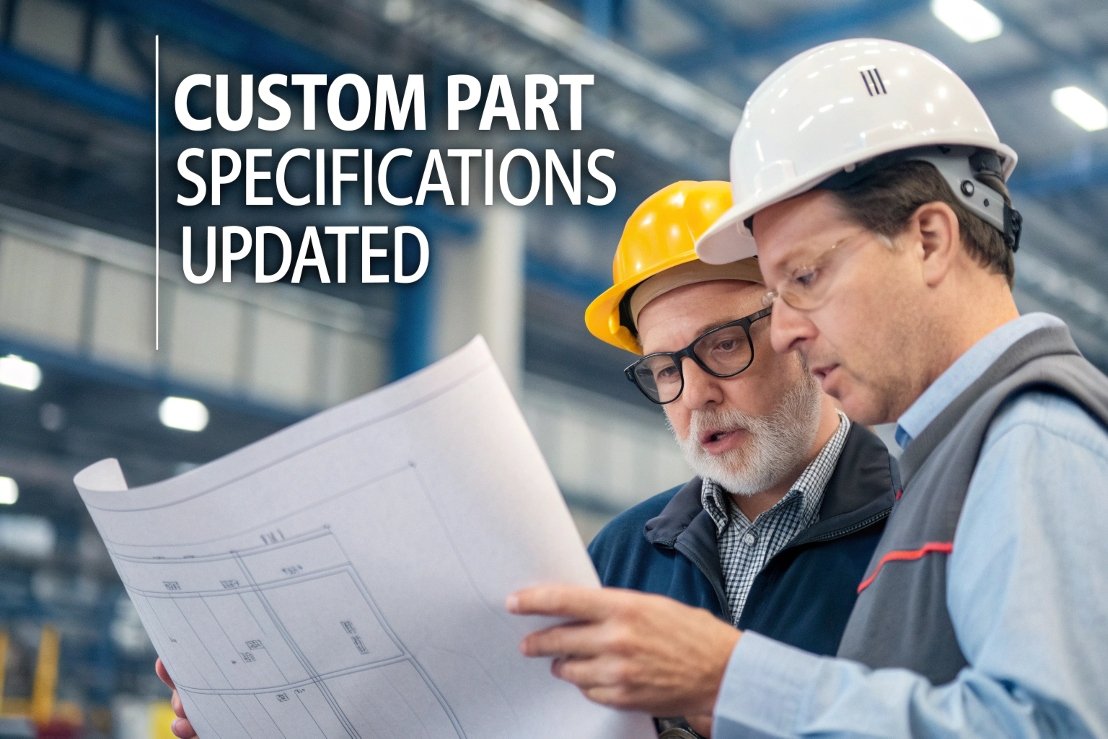 reviewing custom part specifications, blueprint