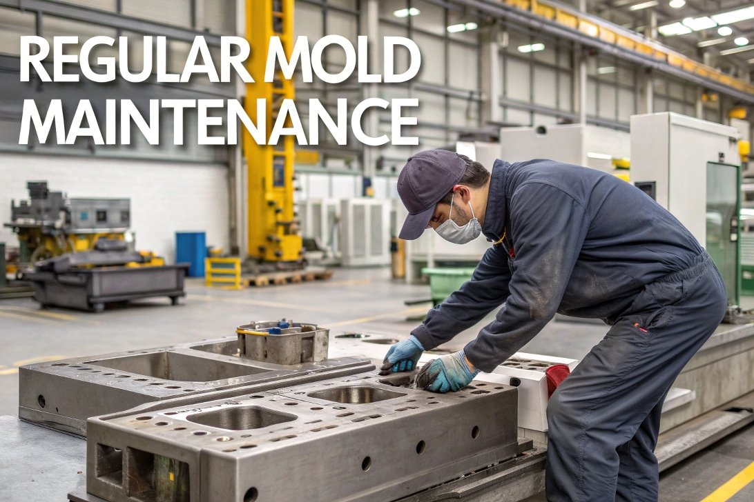 mold maintenance, factory repair mold maintenance, factory worker checking mold