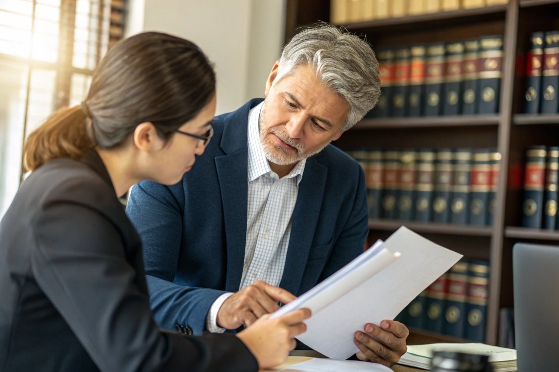 business discussion, reviewing documents