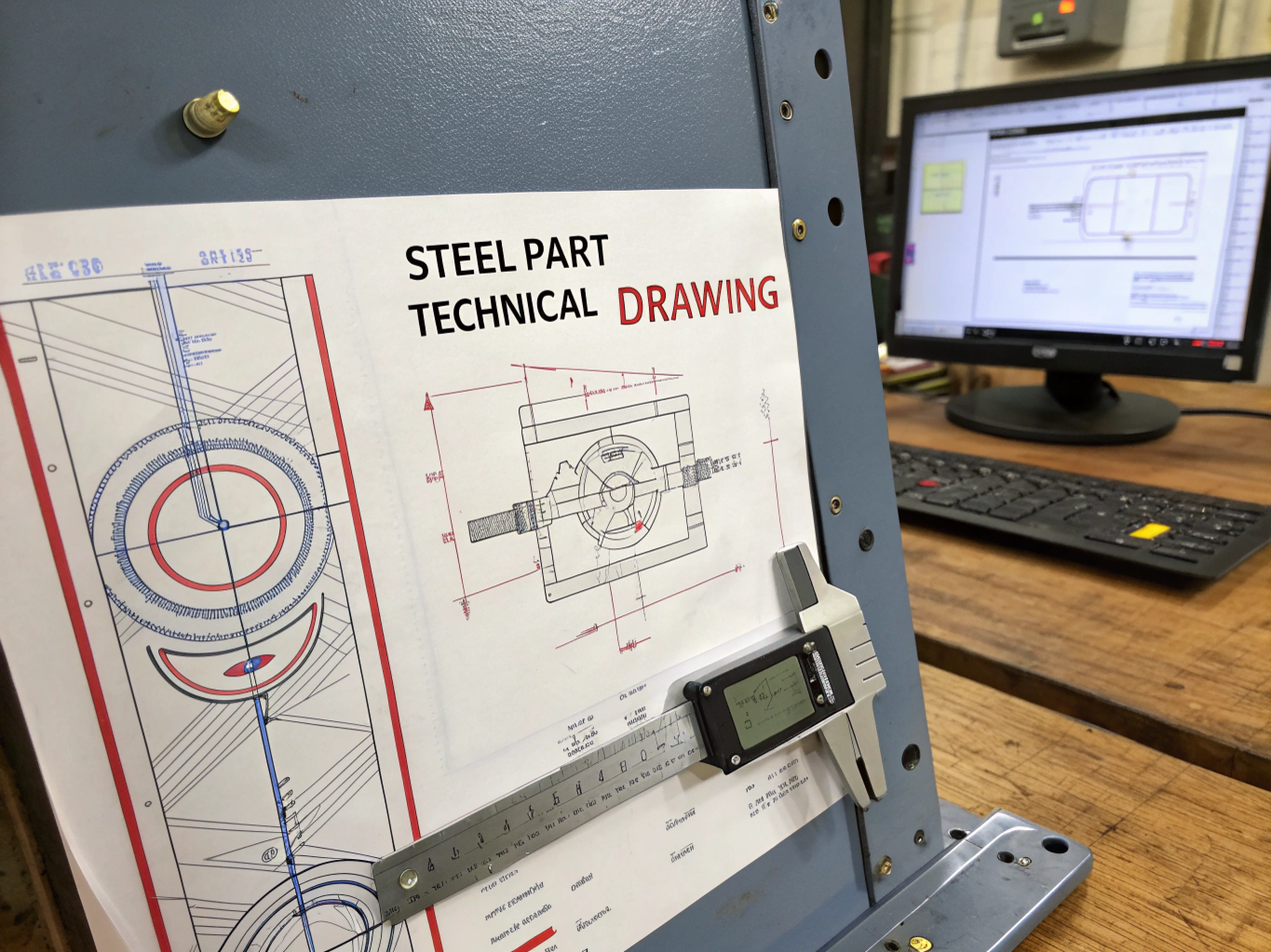 Technical drawing analysis for steel part inspection