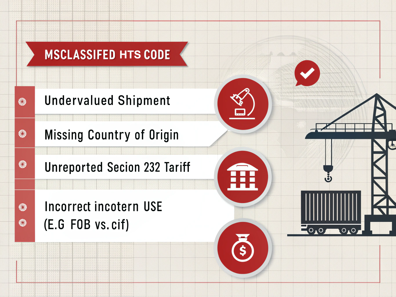 Infographic showing common HTS code errors