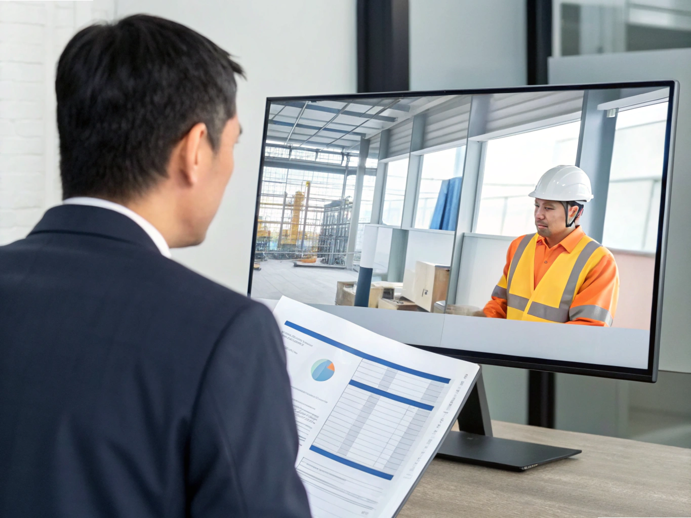 Virtual meeting between engineer and site supervisor