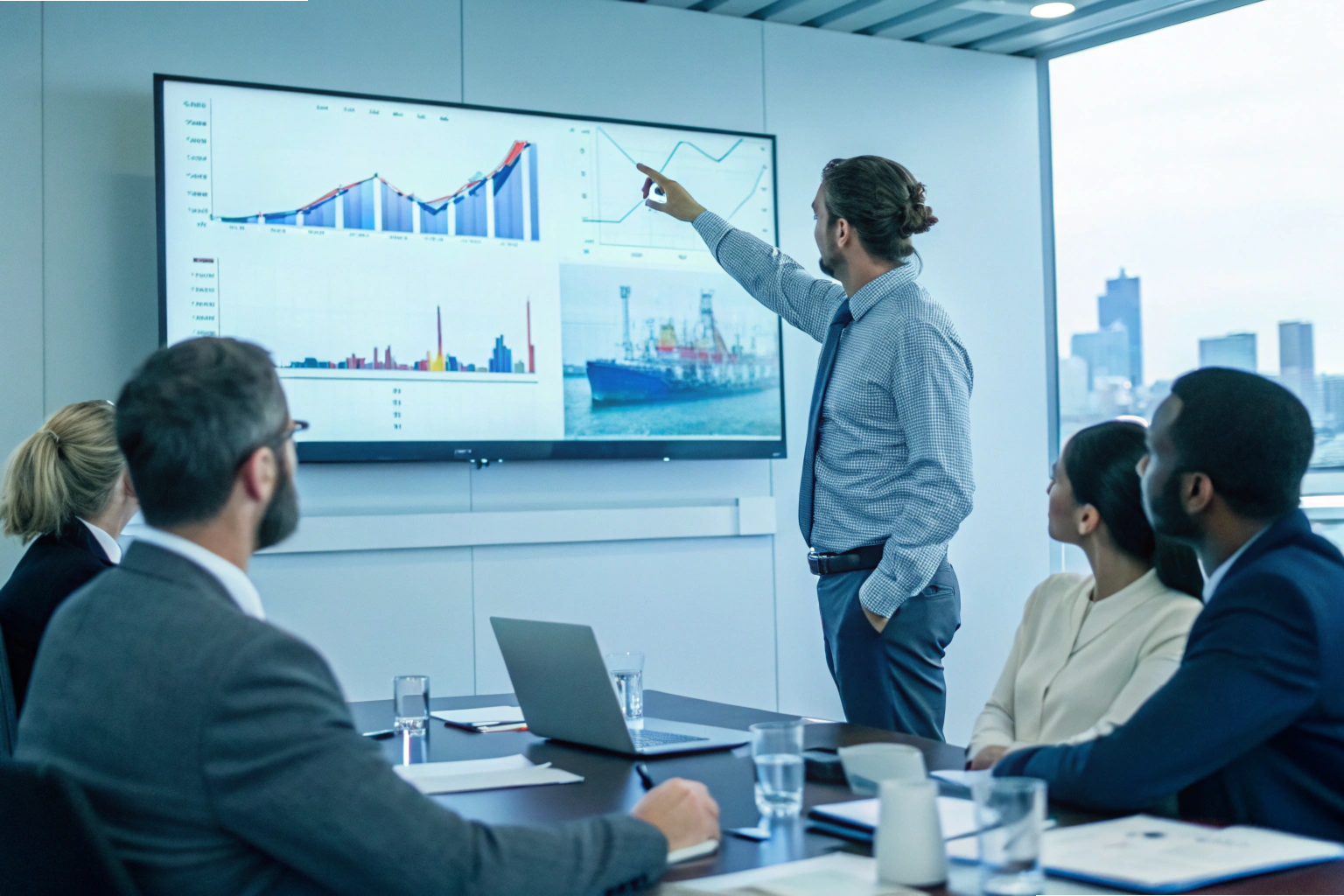 Shipping presentation Business presentation on global shipping and trade growth