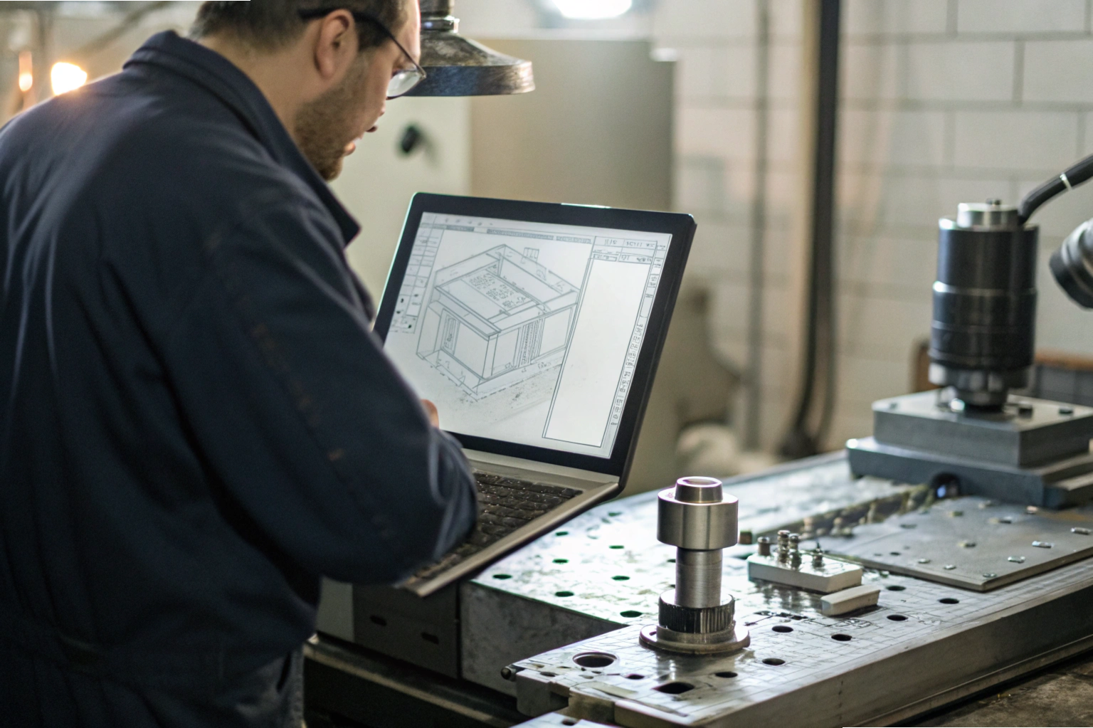 CAD mold design Engineer using CAD software to review 3D mold design (ID#4)