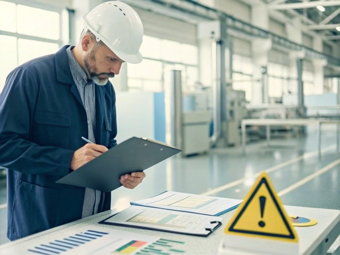 Supplier verifying export paperwork Factory staff reviewing shipment documentation (ID#2)