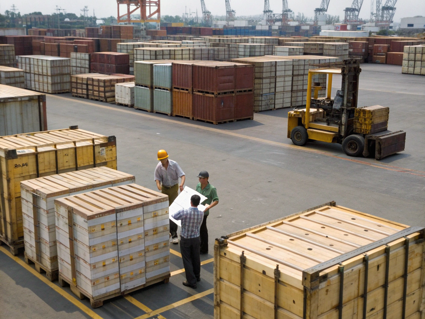 Cargo consolidation operations in Vietnam Vietnam-based container freight station scene (ID#3)