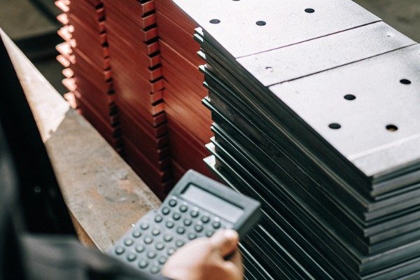 Close-up of metal scrap and steel strips pile (ID#3)