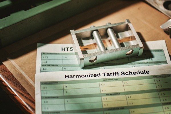 Harmonized Tariff Schedule document with metal part (ID#4)