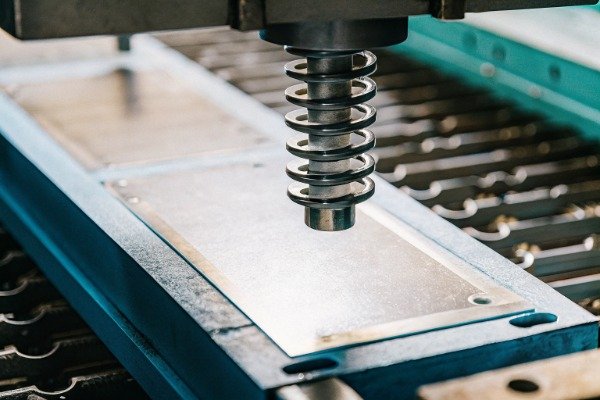 Metal stamping press machine in industrial factory (ID#1)