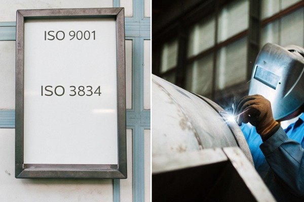 Quality certificates ISO 9001 and 3834 quality certificates displayed (ID#5)