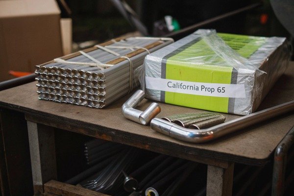 Metal parts with California Prop 65 label (ID#3)