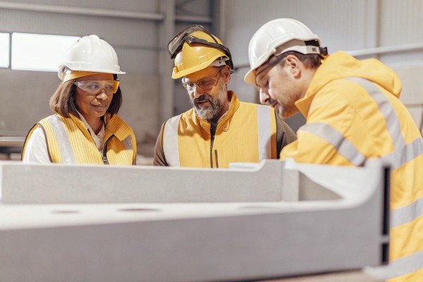 Construction team discussing project plans (ID#5)