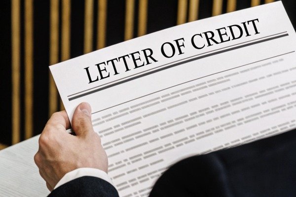 Hand holding letter of credit document (ID#4)