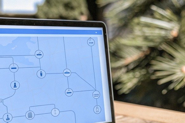 Écran d'ordinateur affichant un diagramme de flux (ID#4)