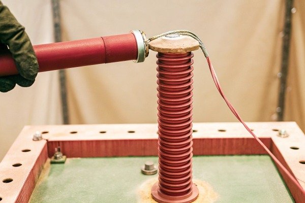 High voltage equipment with red insulated wire (ID#4)