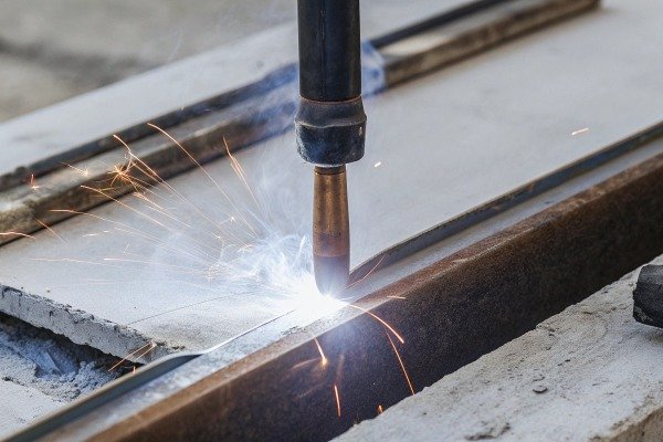 Welding metal with sparks and smoke (ID#3)