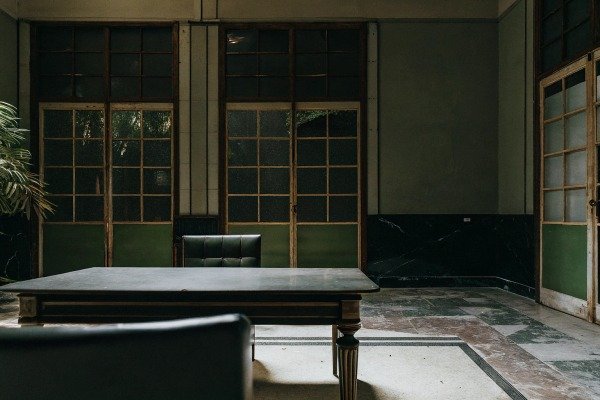 Empty vintage office room with table and chairs (ID#3)