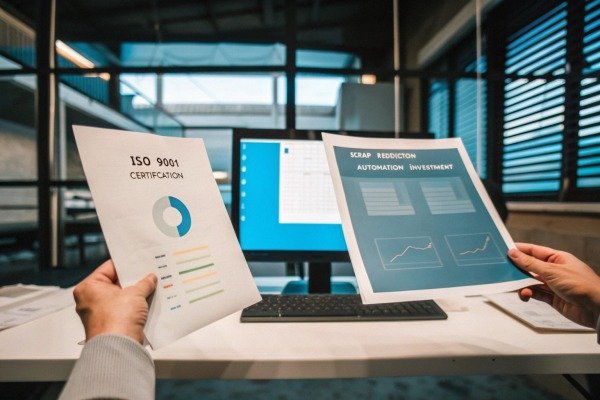 Robotic welding arm working on an aluminum frame