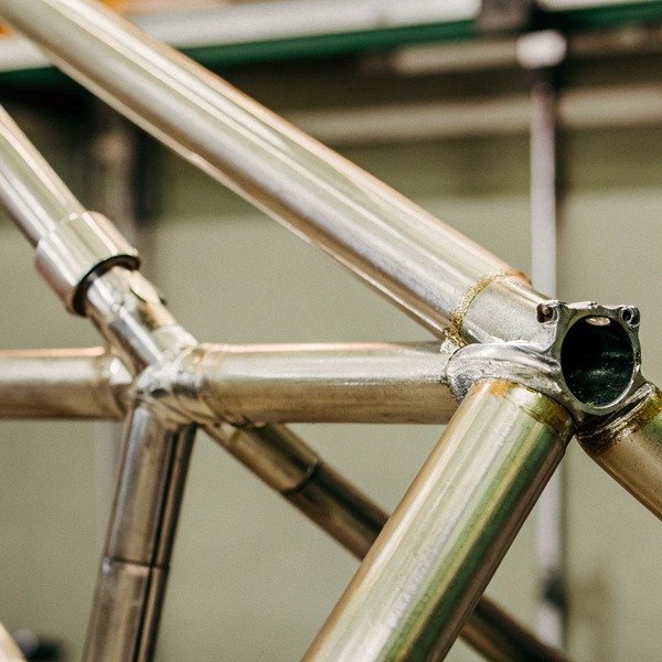 Close-up of metal frame welding joints (ID#1)