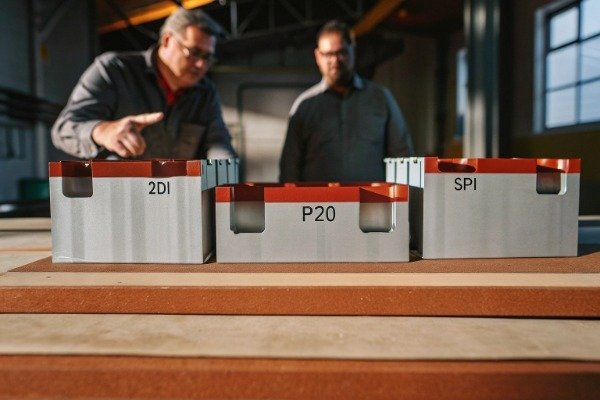 Engineering manager inspecting mold cavity and surface finish (ID#5)