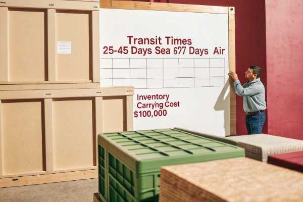 Sea transit 25 to 45 days raising holding costs (ID#5)