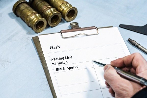 Common blow molding defects checklist: flash, sink, black specks (ID#2)