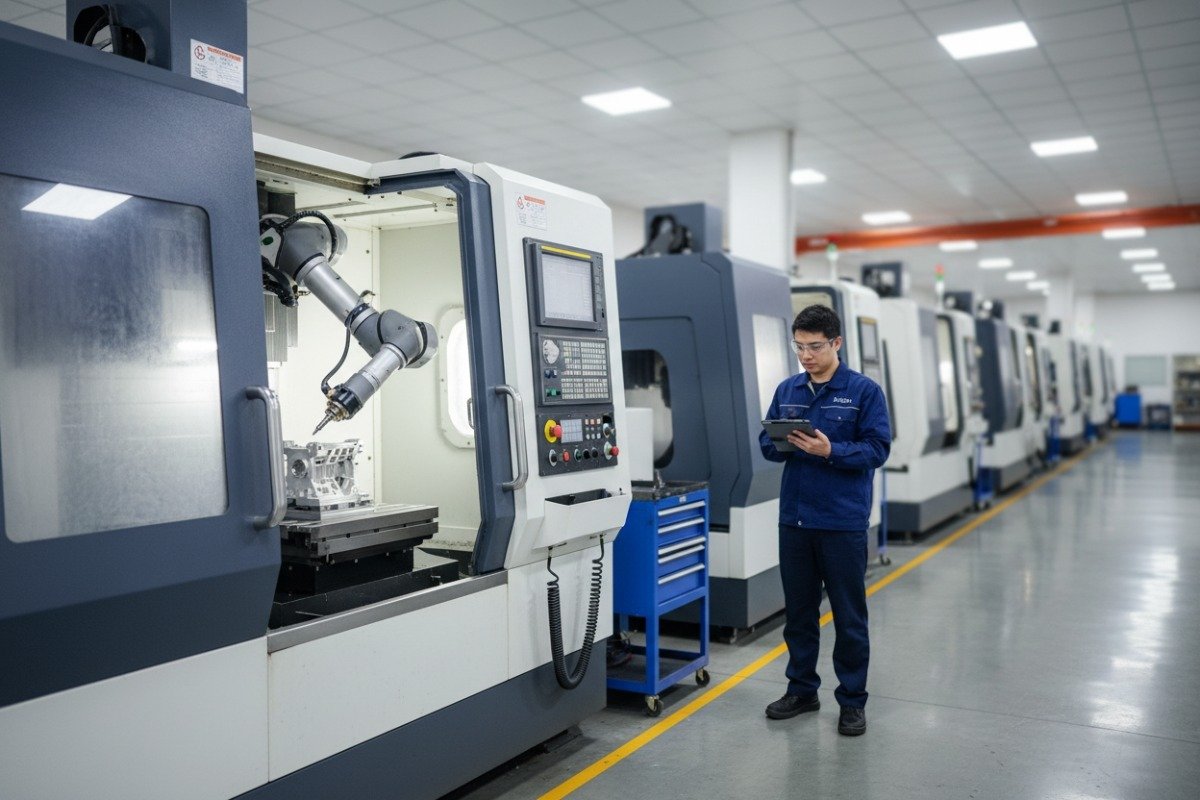 Professional large-scale 5-axis CNC machining facility for high-precision wholesale parts production in China (ID#1)
