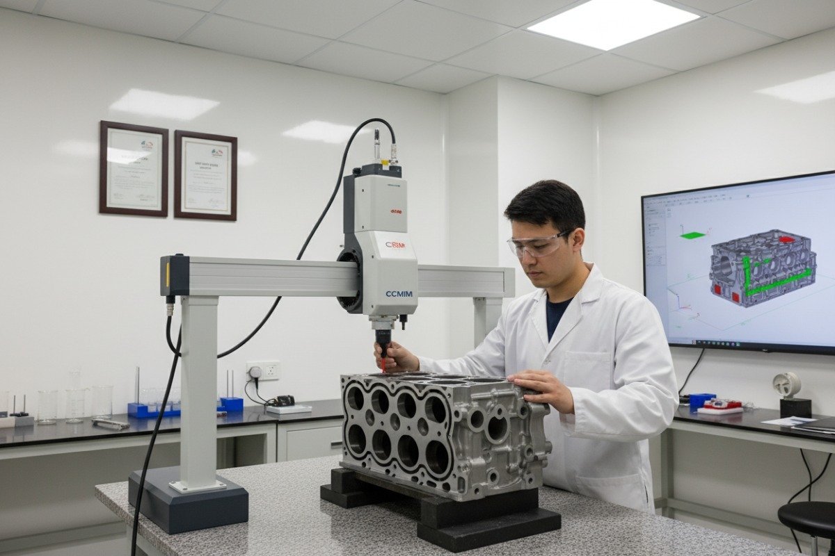 Verifying manufacturing capabilities using a CMM machine for precise dimensional inspection reports (ID#2)