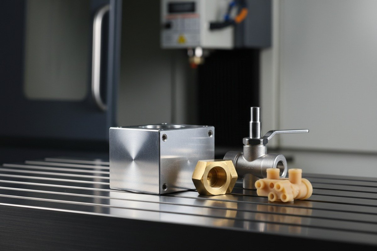 Various precision machined parts made from aluminum, stainless steel, and titanium for high-precision requirements (ID#4)