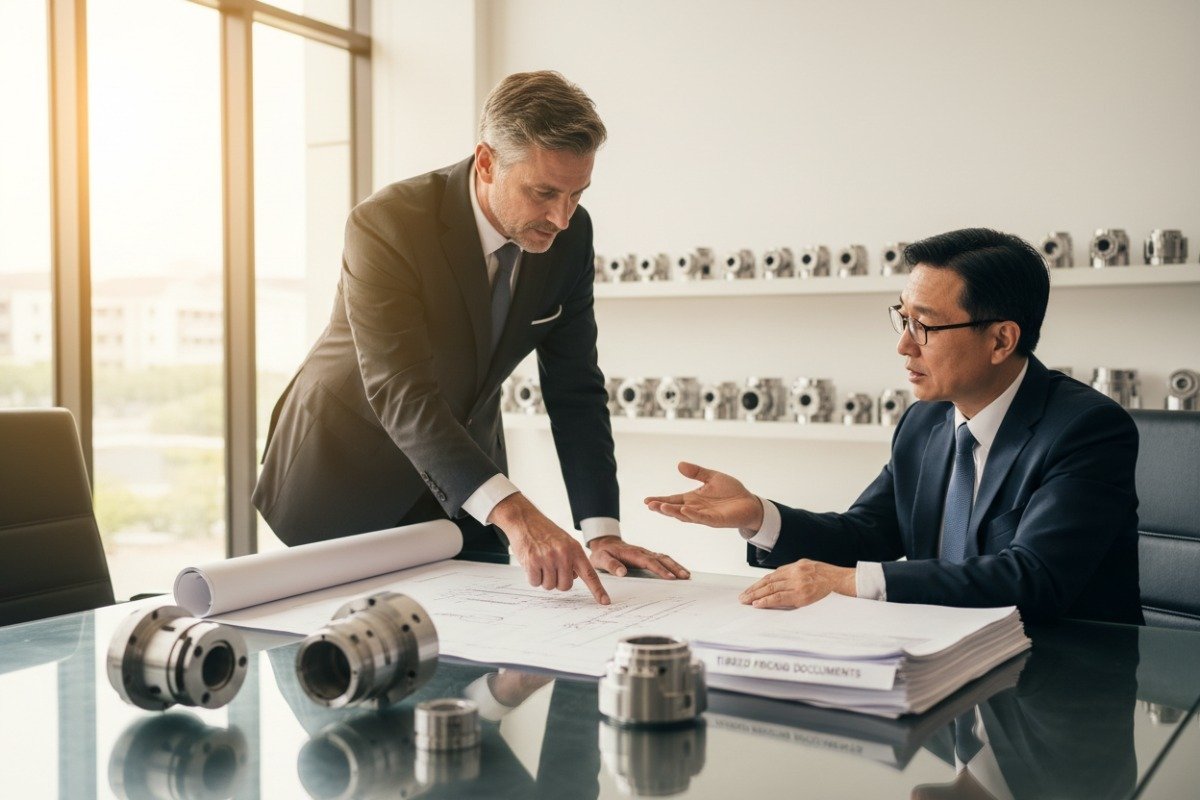 Professional business negotiation for wholesale pricing on complex 5-axis CNC machining projects (ID#4)