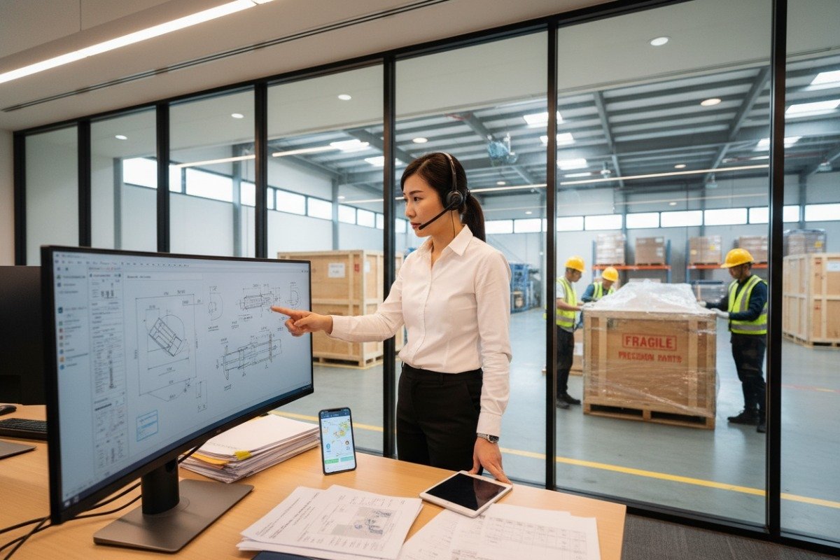 Managing international logistics and communication for custom CNC parts with professional freight coordination (ID#4)