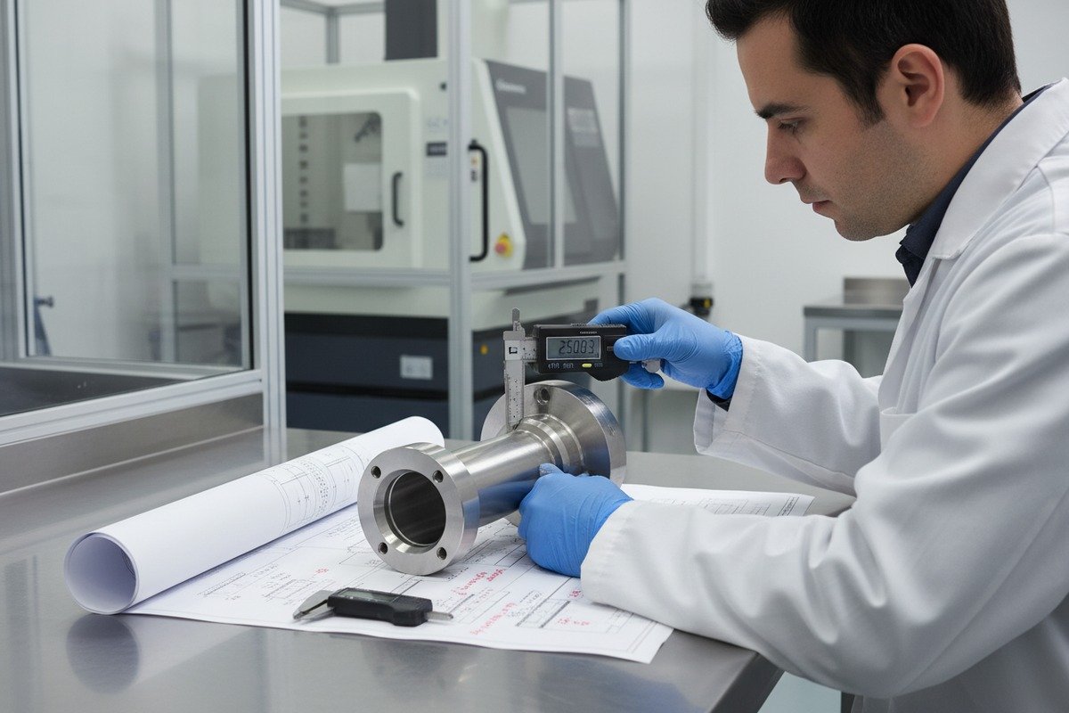 Quality control measures ensuring custom parts meet specifications during the first production run (ID#3)