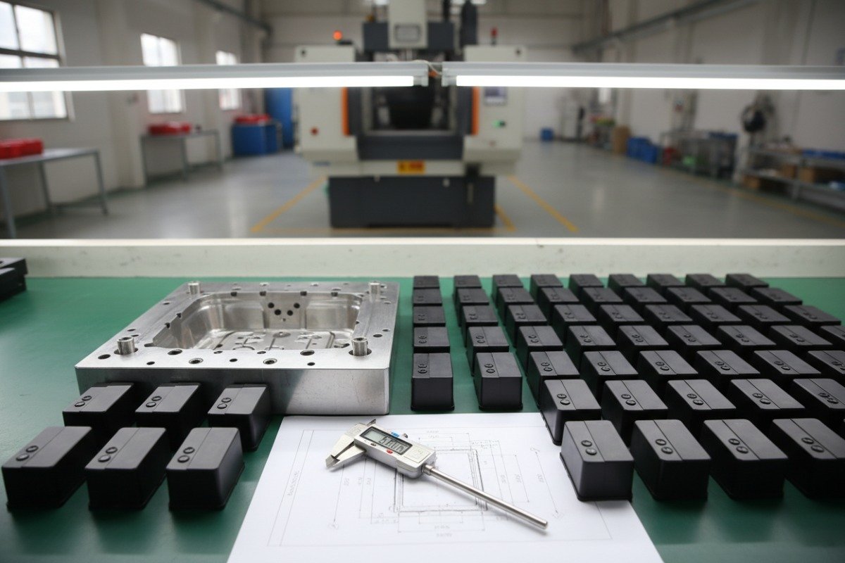 Modern aluminum injection mold for cost-effective small batch plastic manufacturing (ID#1)