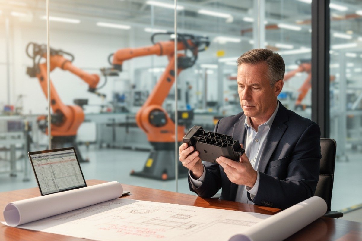 Professional purchasing manager sourcing thermoplastic injection molding parts from a Chinese manufacturer (ID#1)