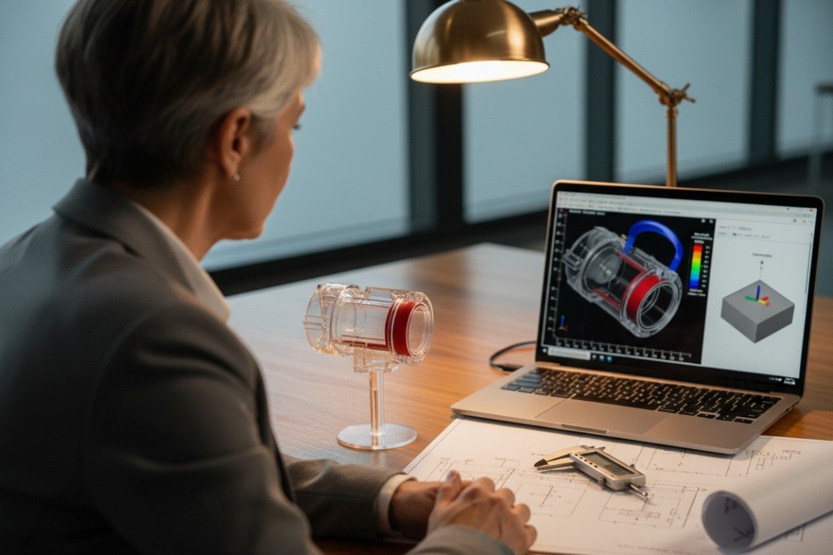 Senior engineer designing complex multi-material components for two shot injection molding (ID#3)