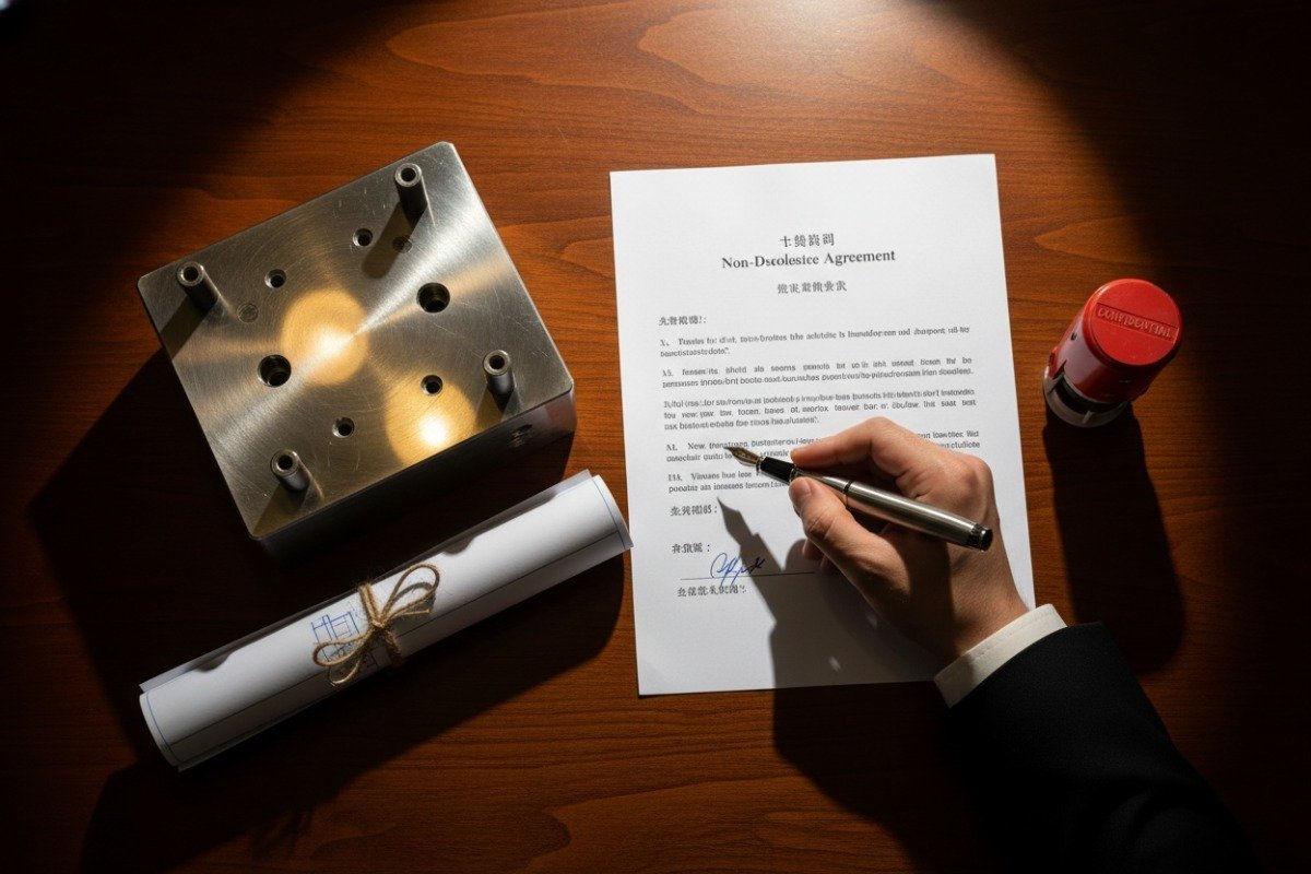 Heavy injection mold representing intellectual property protection and mold ownership in overseas manufacturing (ID#4)