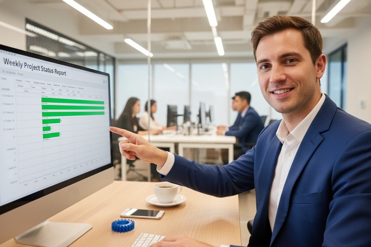 Supplier Reliability and Communication Professional project manager evaluating supplier reliability and communication for long term manufacturing partnerships (ID#5)